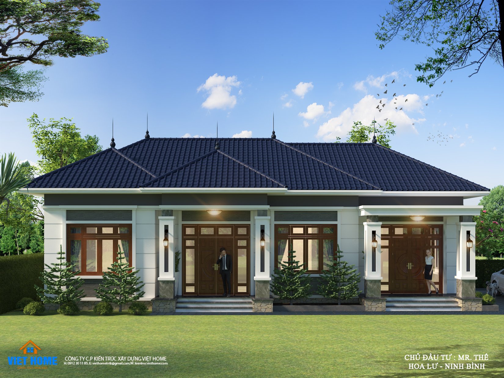 Thiết kế biệt thự sân vườn 1 tầng đẹp mái bằng kết nối thiên nhiên Phan Kiến Phát CoLtd #9 Thiết kế biệt thự sân vườn 1 tầng đẹp mái bằng kết nối thiên nhiên Phan Kiến Phát CoLtd